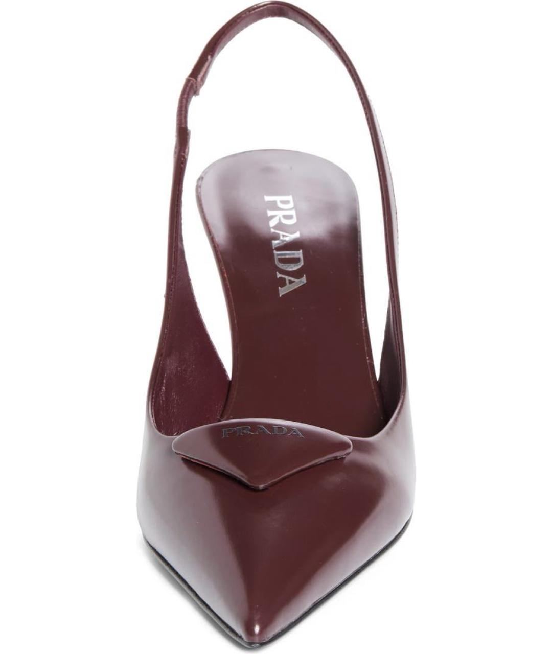 PRADA Бордовые туфли из лакированной кожи, фото 2