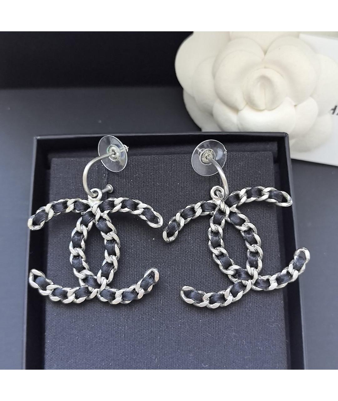 CHANEL Черные серьги, фото 3