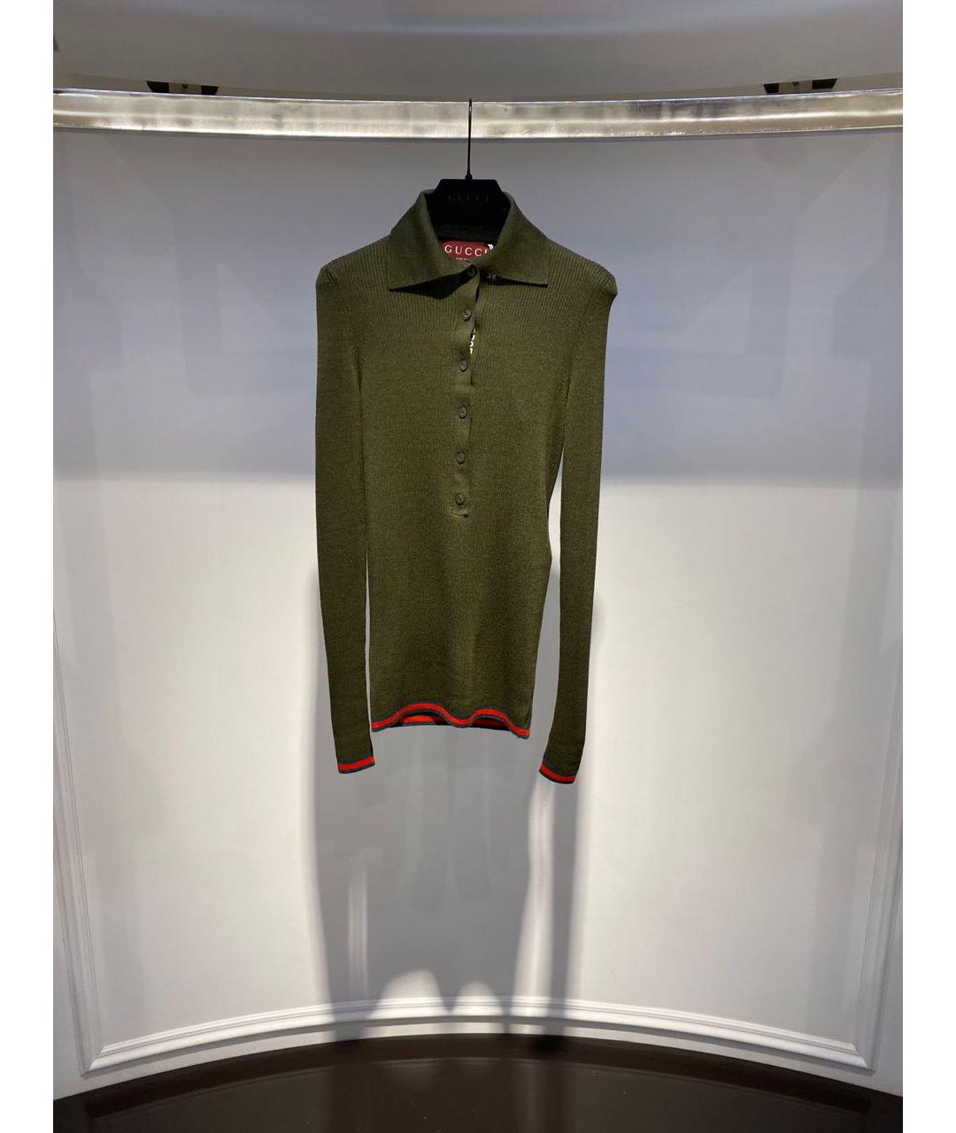 GUCCI Хаки кашемировый джемпер / свитер, фото 5