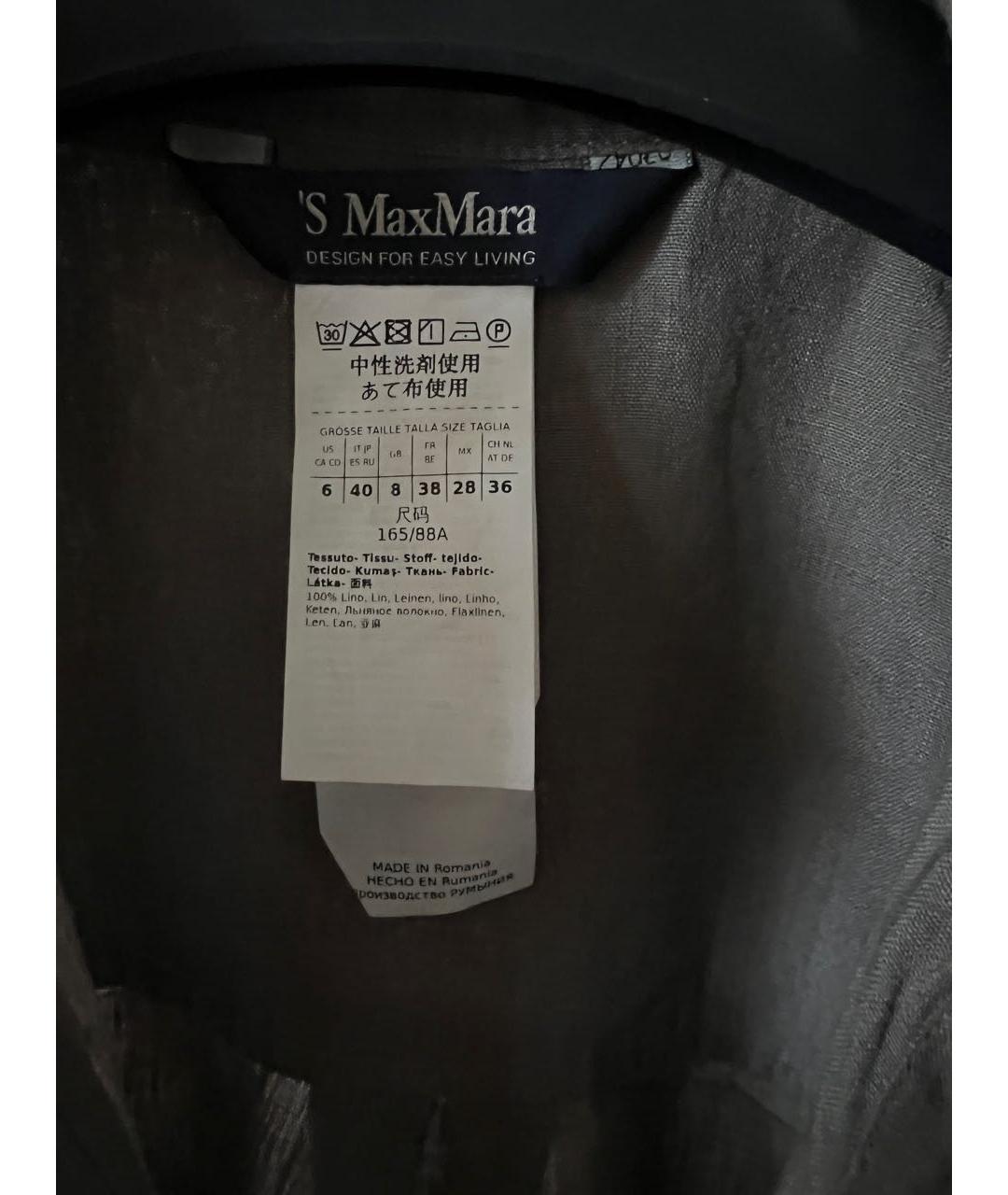 'S MAX MARA Серая льняная рубашка, фото 6