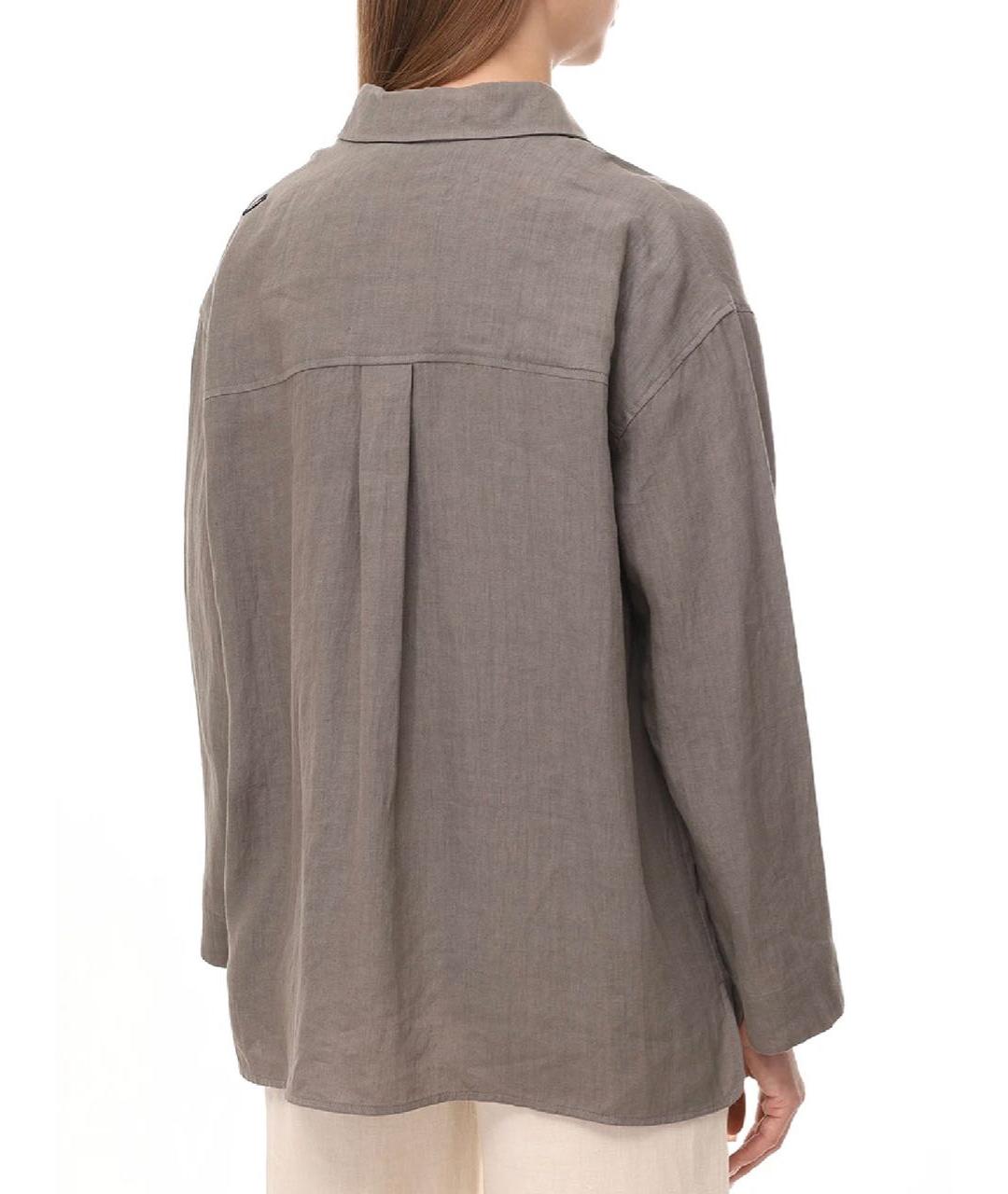 'S MAX MARA Серая льняная рубашка, фото 4