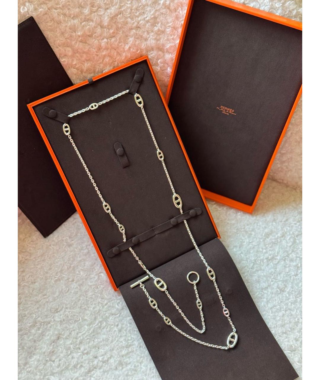 HERMES Серебряное серебряное колье, фото 2
