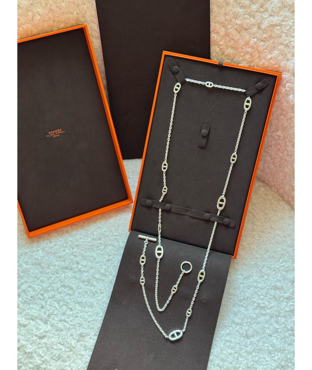 HERMES Серебряное серебряное колье, фото 4
