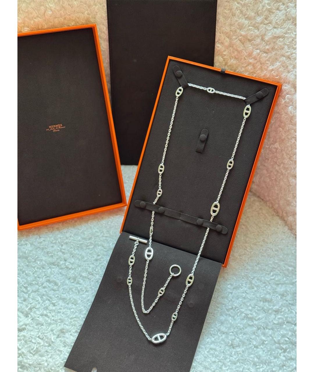 HERMES Серебряное серебряное колье, фото 3