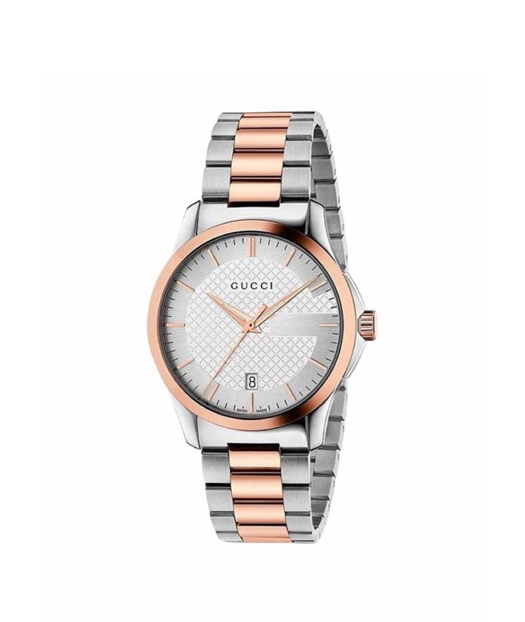 GUCCI Серебряные металлические часы, фото 1