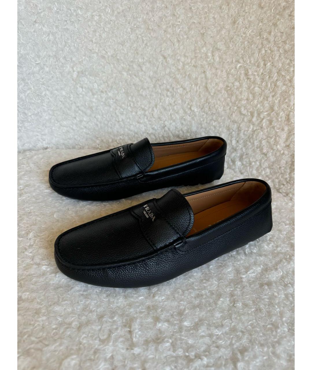 PRADA Черные кожаные мокасины, фото 6