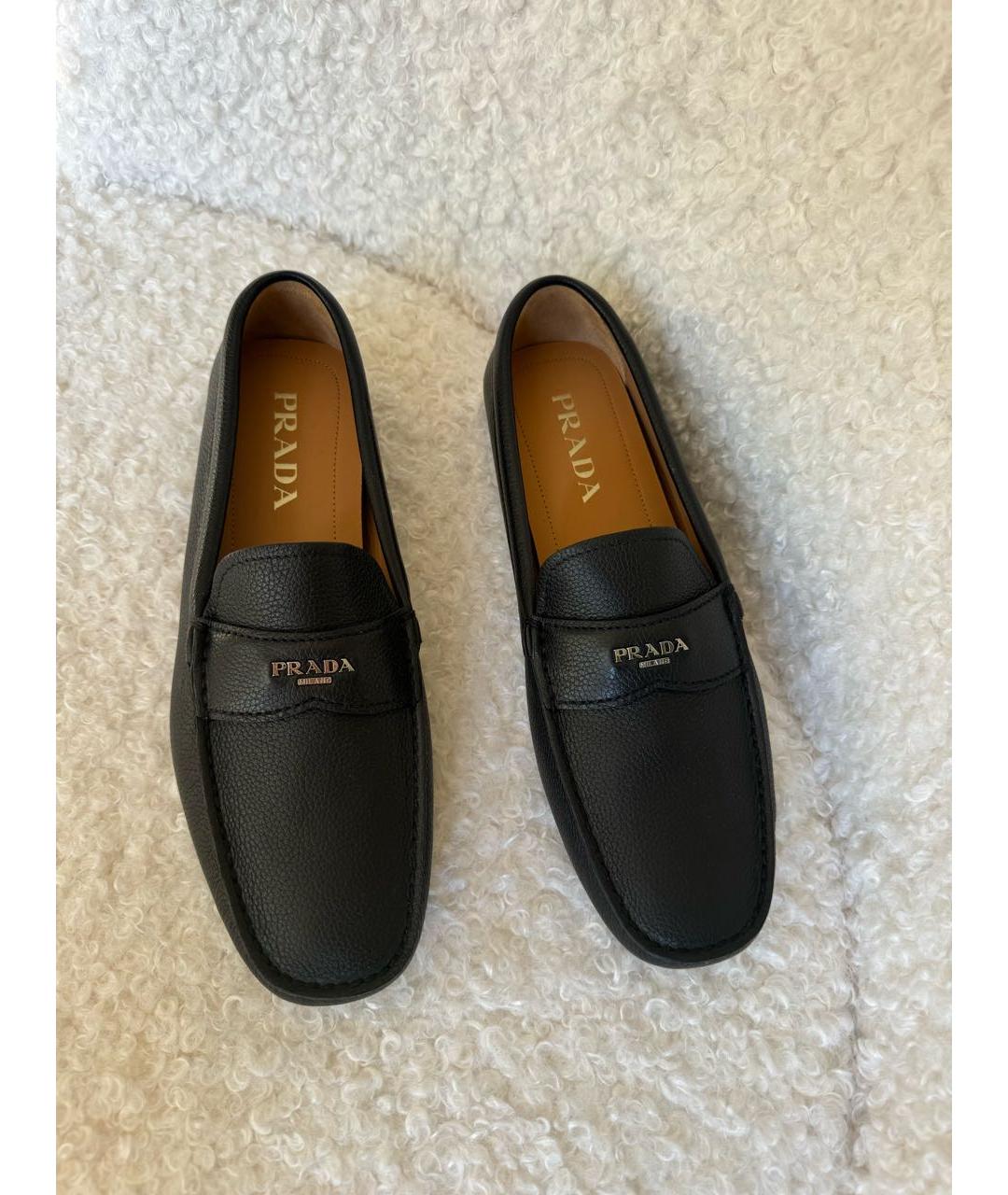 PRADA Черные кожаные мокасины, фото 3