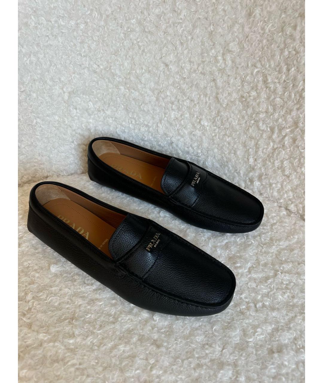 PRADA Черные кожаные мокасины, фото 2