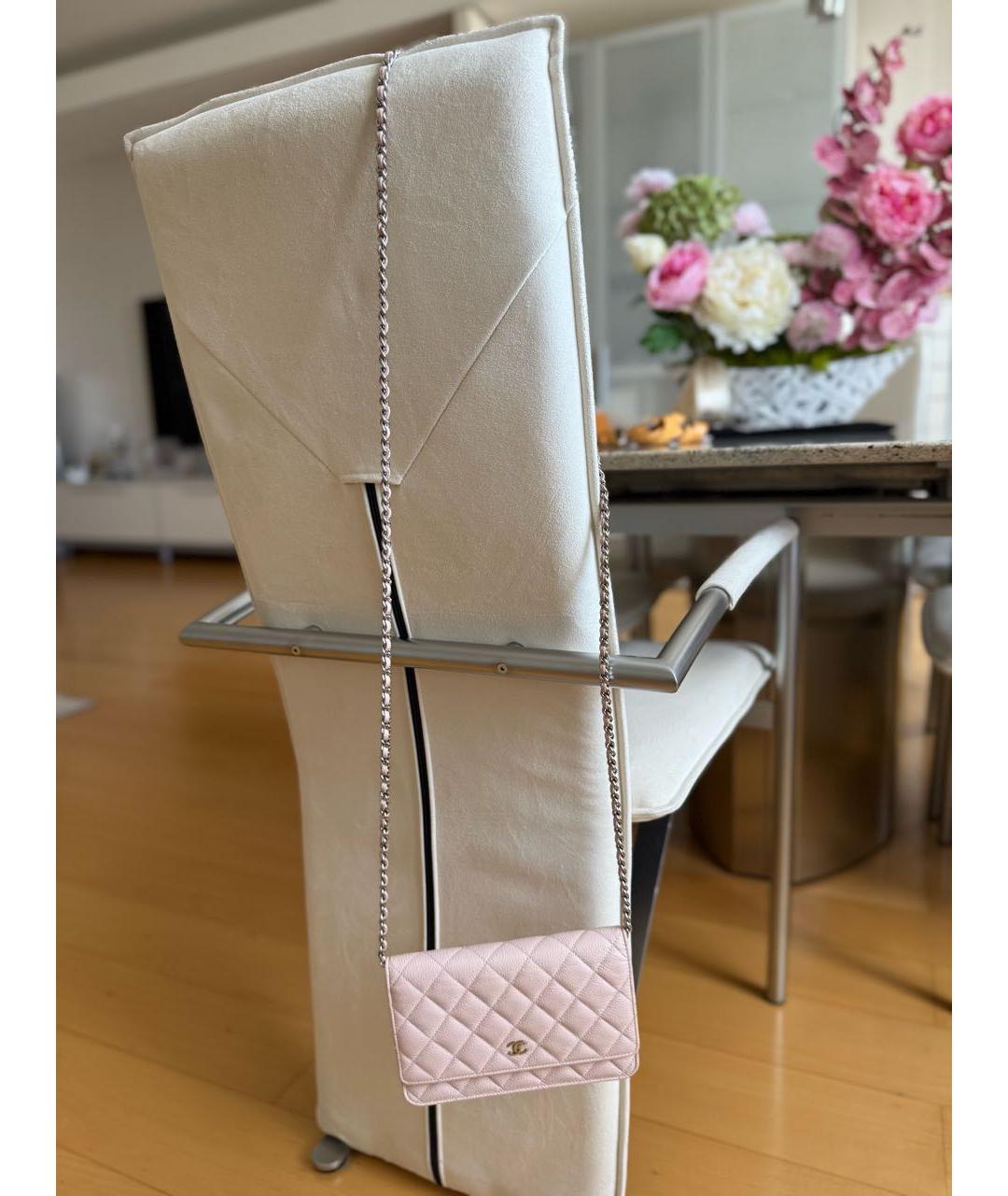 CHANEL Розовая кожаная сумка через плечо, фото 7