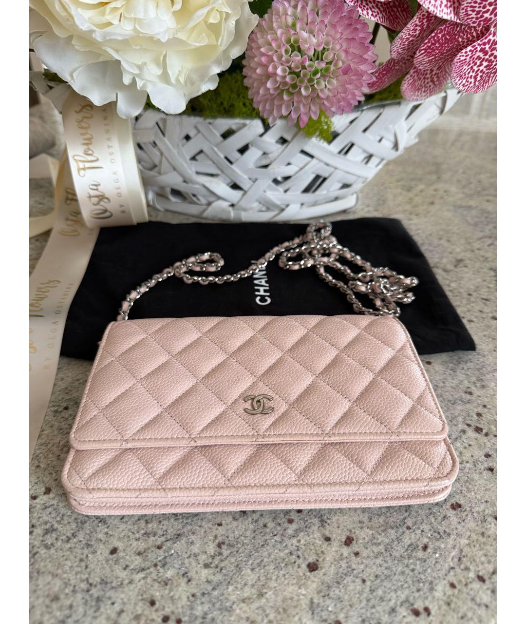 CHANEL Розовая кожаная сумка через плечо, фото 2