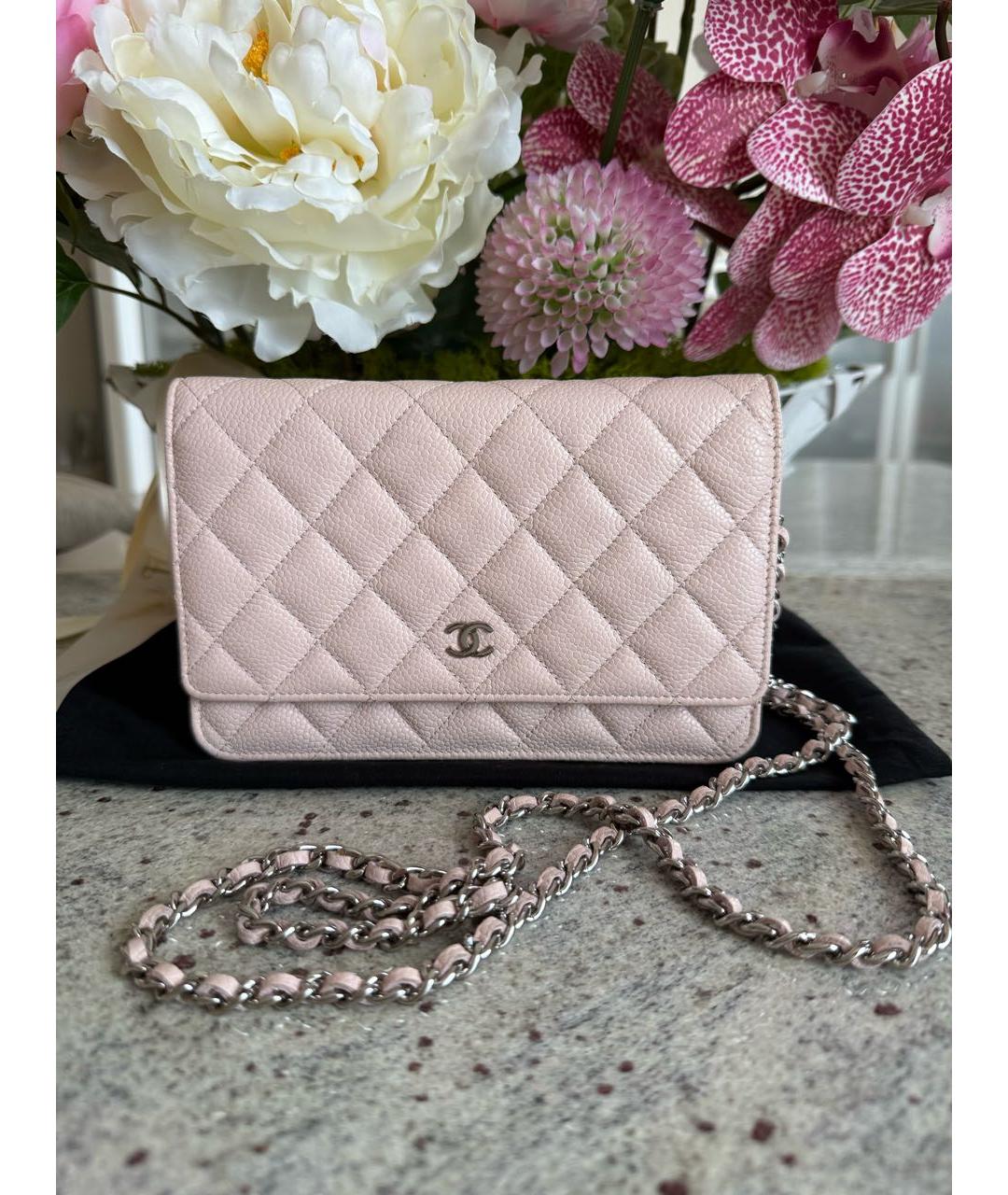 CHANEL Розовая кожаная сумка через плечо, фото 9