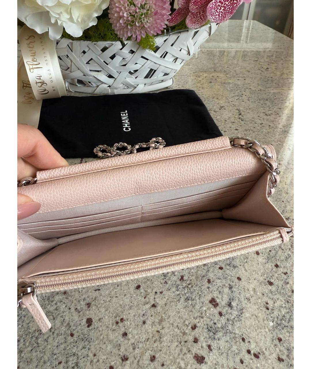 CHANEL Розовая кожаная сумка через плечо, фото 5