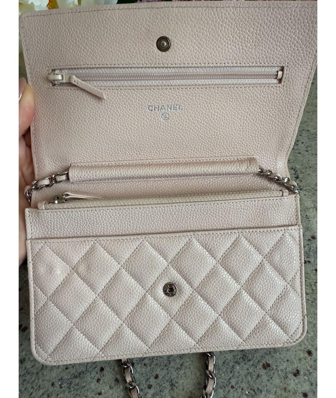 CHANEL Розовая кожаная сумка через плечо, фото 4