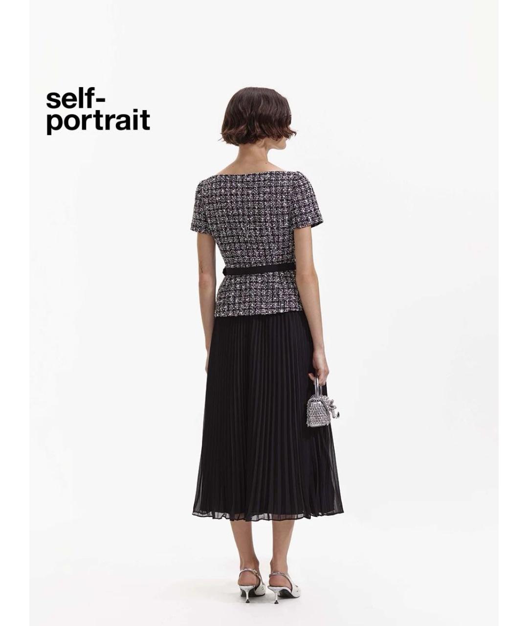SELF-PORTRAIT Антрацитовое коктейльное платье, фото 6