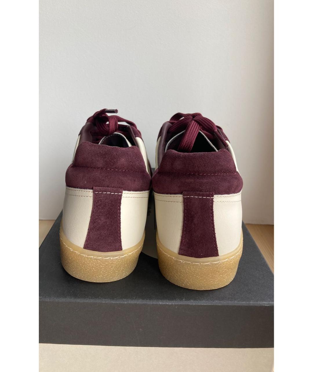 WEEKEND MAX MARA Бордовые кожаные кеды, фото 4