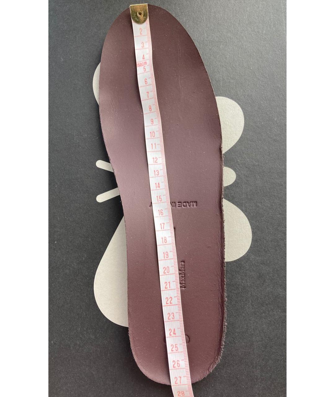 WEEKEND MAX MARA Бордовые кожаные кеды, фото 6