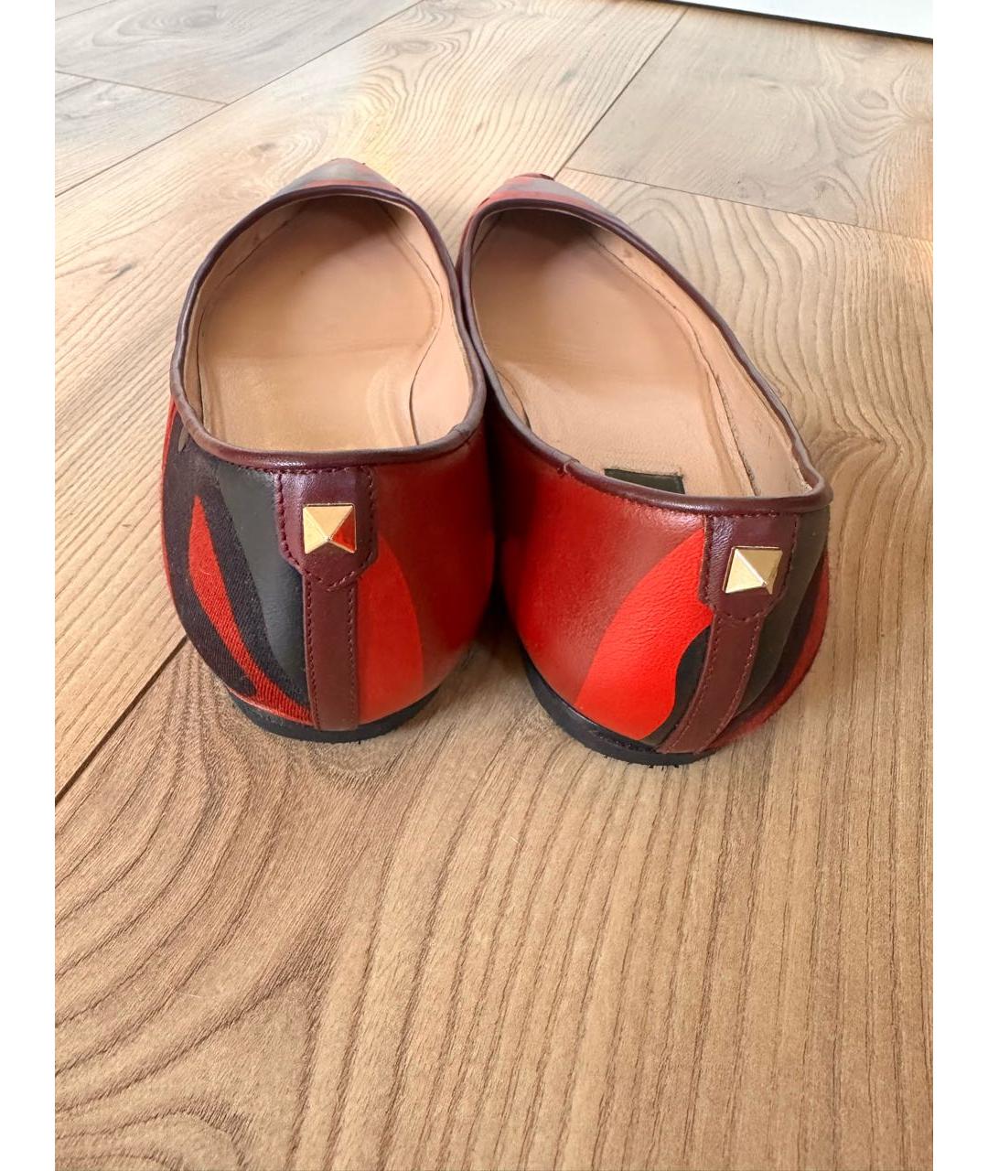 VALENTINO Красные кожаные балетки, фото 4