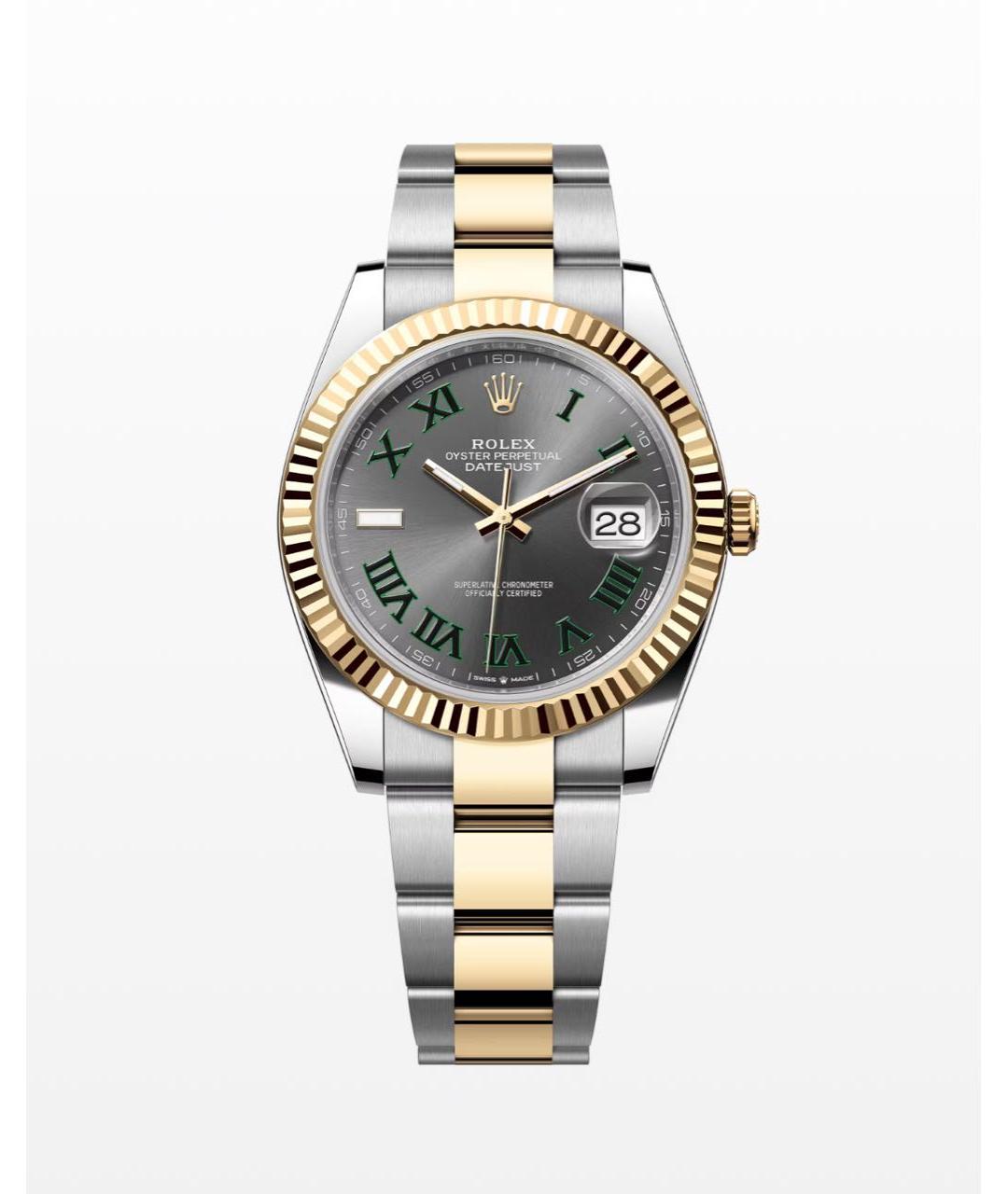 ROLEX Антрацитовые часы из желтого золота, фото 6