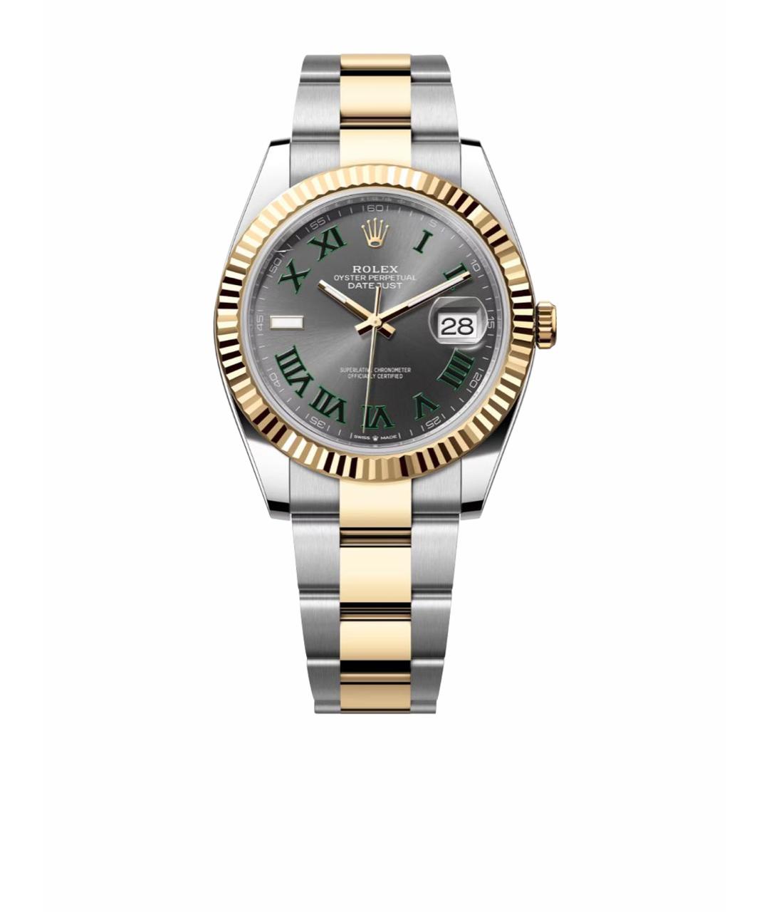 ROLEX Антрацитовые часы из желтого золота, фото 1