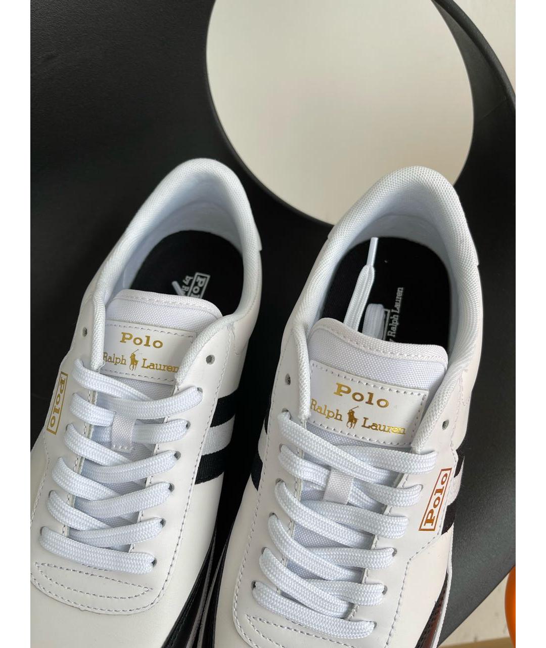 POLO RALPH LAUREN Белые кожаные низкие кроссовки / кеды, фото 6