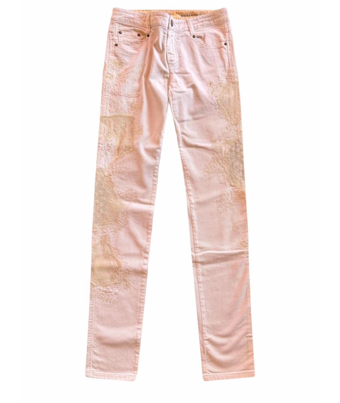 ERMANNO SCERVINO Белые хлопковые прямые джинсы, фото 1