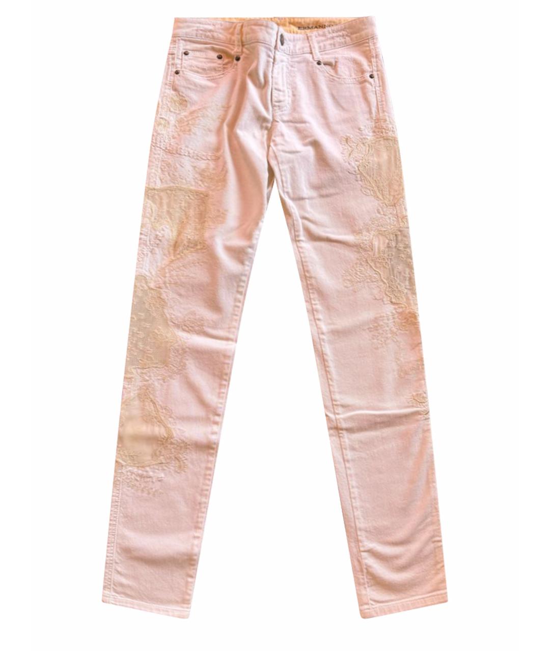ERMANNO SCERVINO Белые хлопковые прямые джинсы, фото 7
