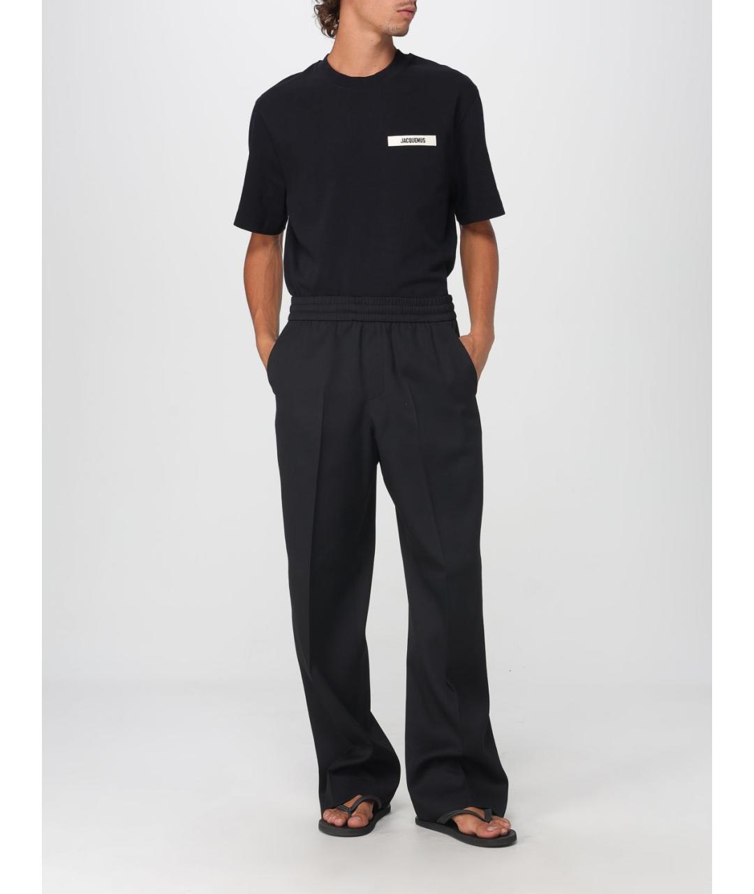 JACQUEMUS Черная хлопковая футболка, фото 3