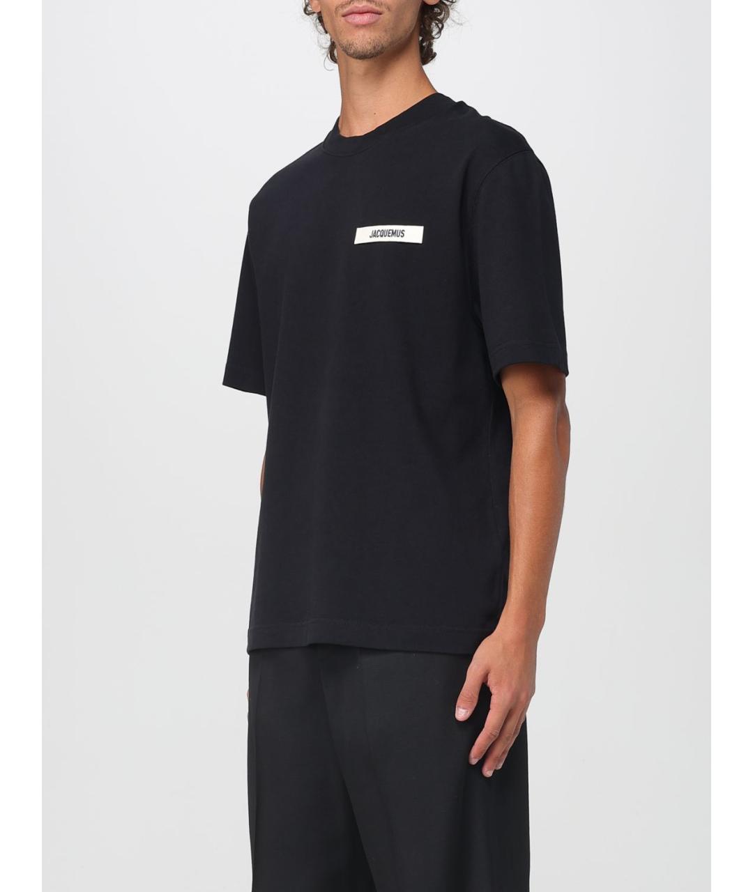 JACQUEMUS Черная хлопковая футболка, фото 5