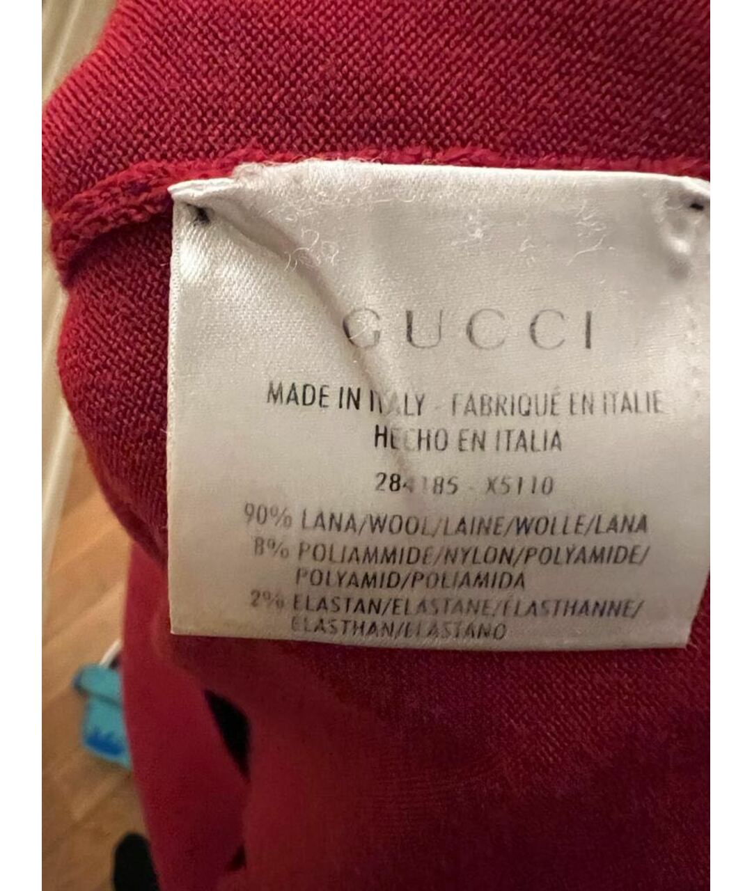 GUCCI Бордовое шерстяное повседневное платье, фото 5