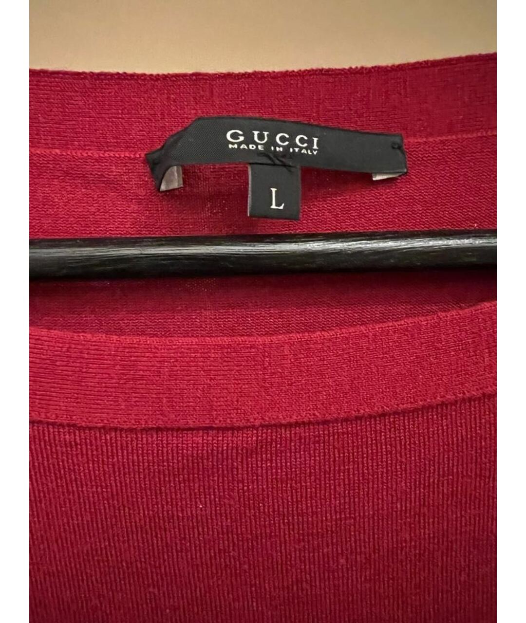 GUCCI Бордовое шерстяное повседневное платье, фото 2