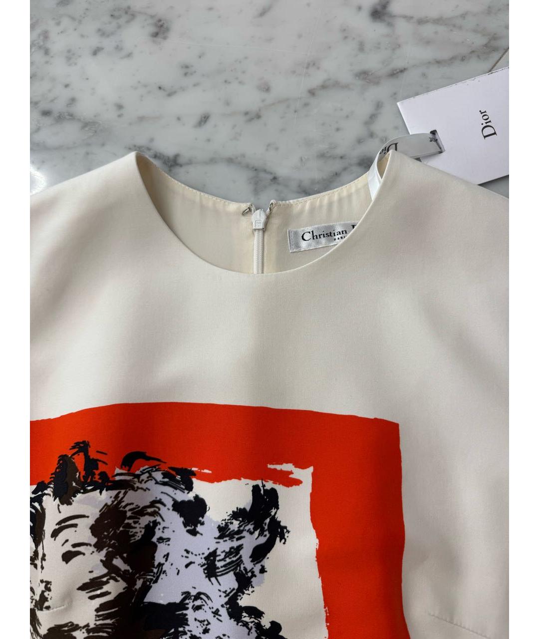 CHRISTIAN DIOR Мульти хлопко-эластановое коктейльное платье, фото 2