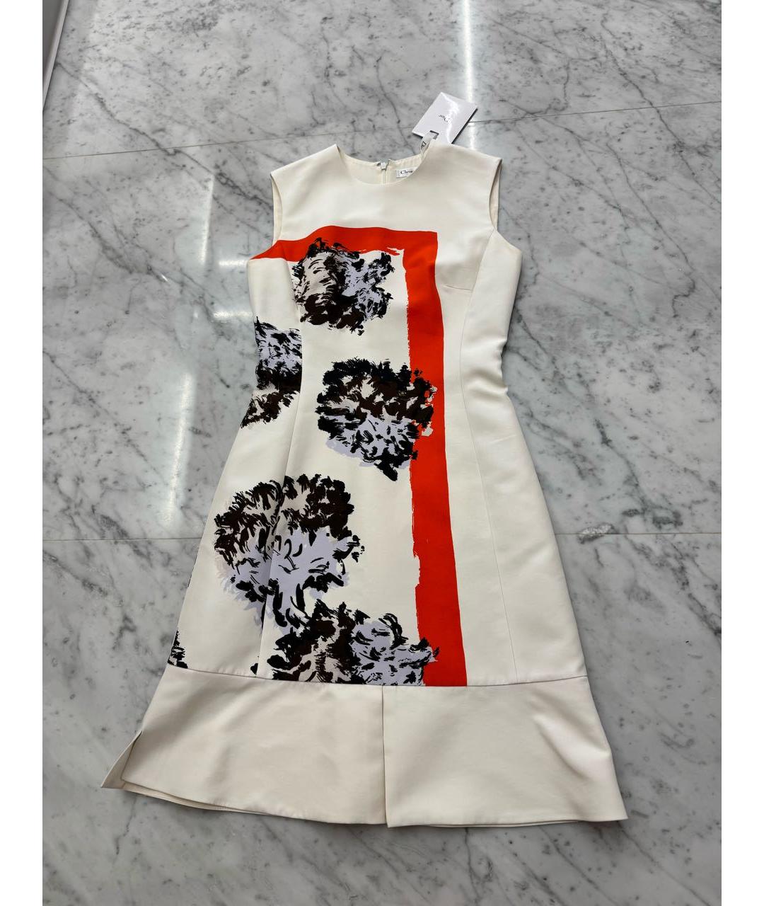 CHRISTIAN DIOR Мульти хлопко-эластановое коктейльное платье, фото 5