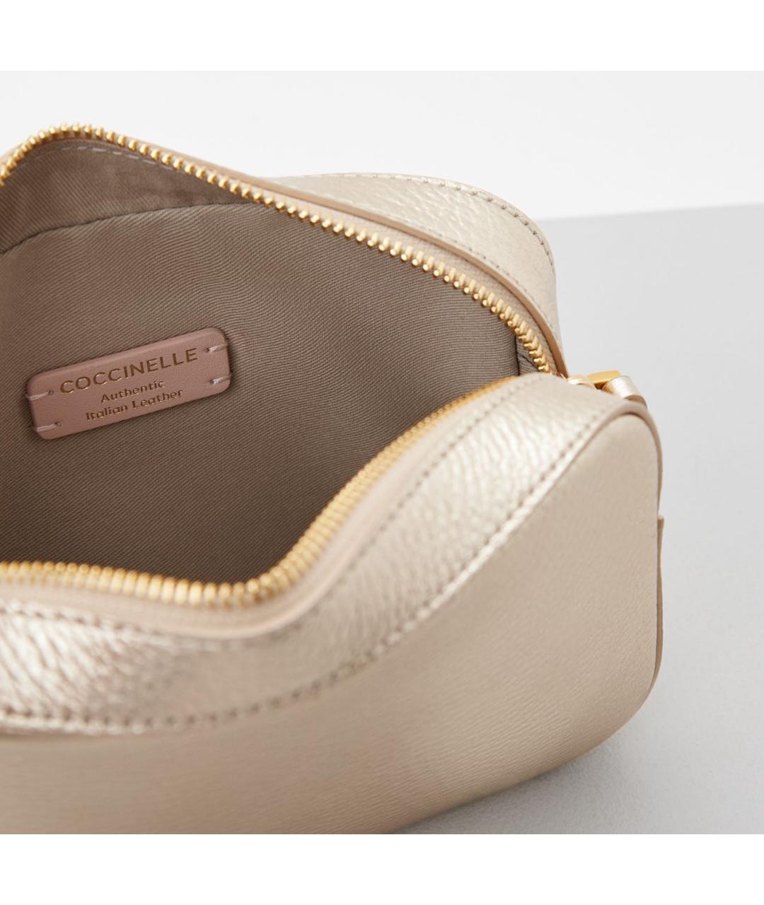 MICHAEL KORS Золотая кожаная сумка через плечо, фото 3