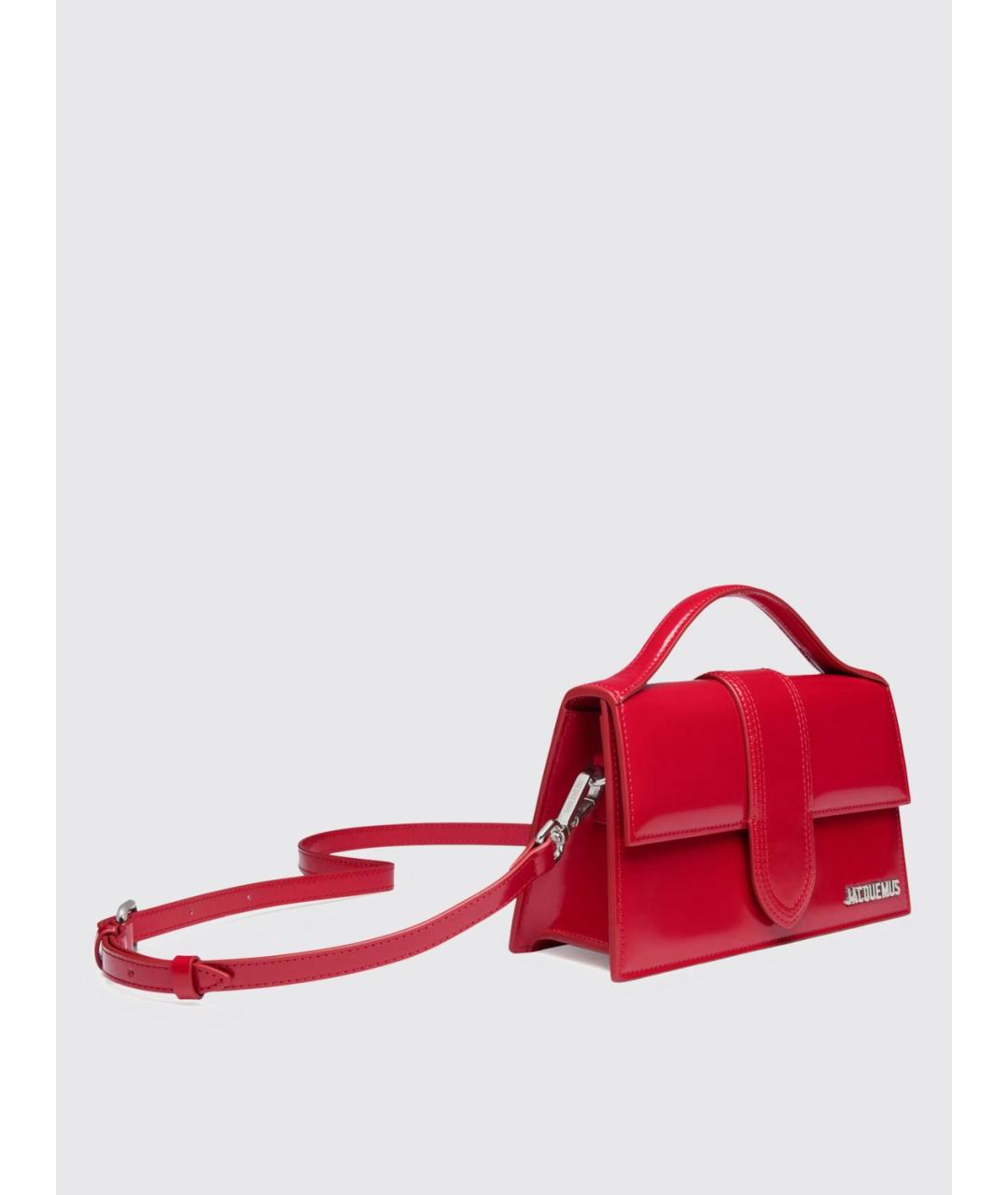 JACQUEMUS Красная кожаная сумка с короткими ручками, фото 4