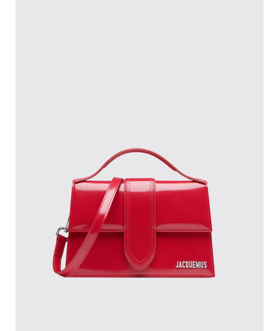 JACQUEMUS Красная кожаная сумка с короткими ручками, фото 6