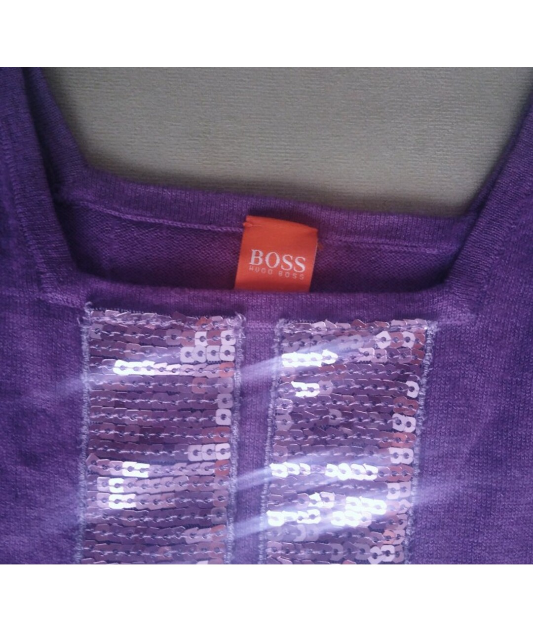 HUGO BOSS Фиолетовое шерстяное повседневное платье, фото 2