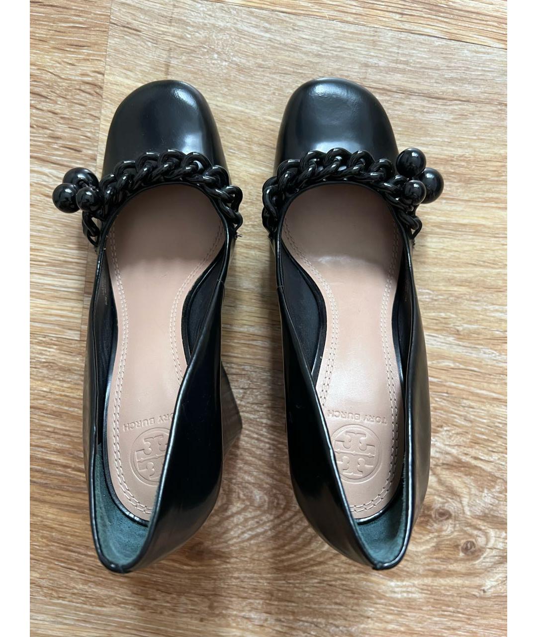 TORY BURCH Черные кожаные туфли, фото 3