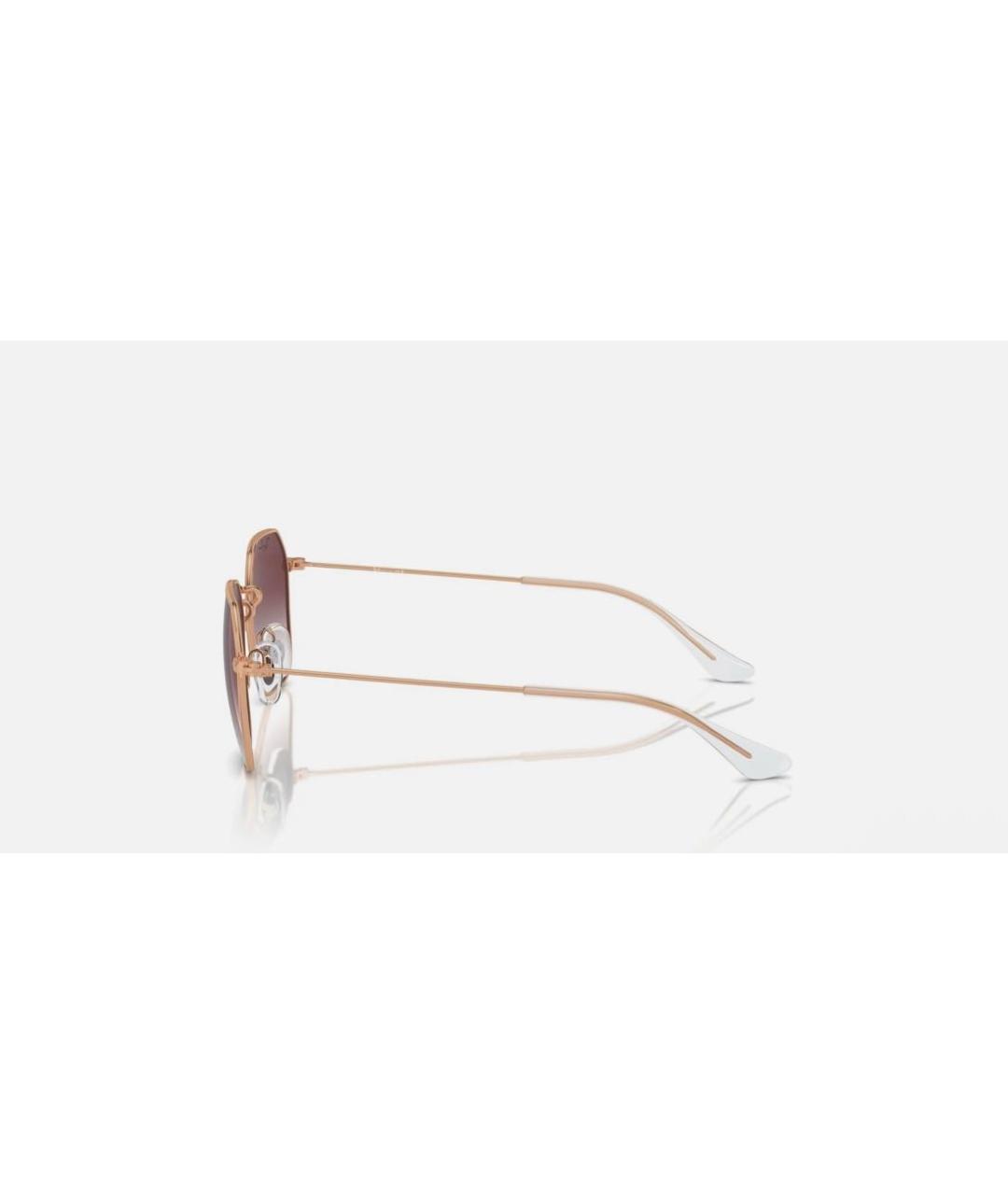 RAY BAN Коричневые металлические солнцезащитные очки, фото 3
