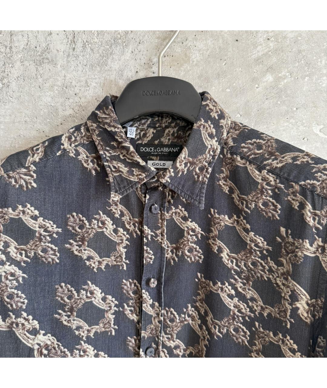 DOLCE&GABBANA Антрацитовая хлопковая кэжуал рубашка, фото 5