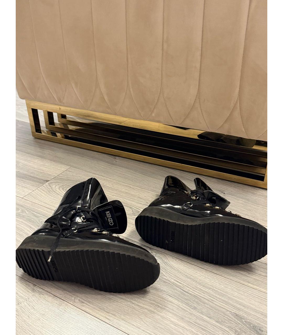 KENZO Черные ботинки из лакированной кожи, фото 3