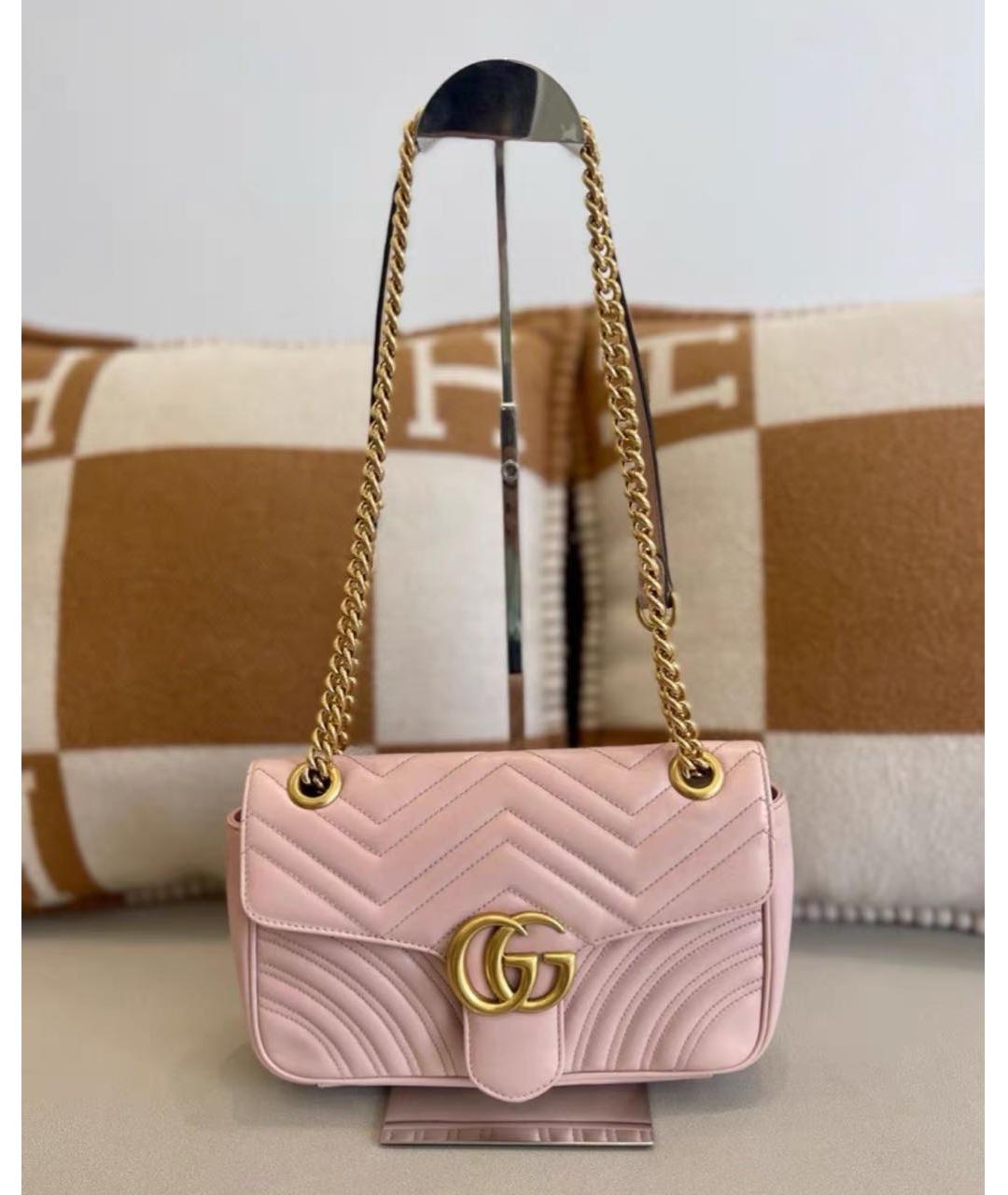 GUCCI Розовая кожаная сумка через плечо, фото 2