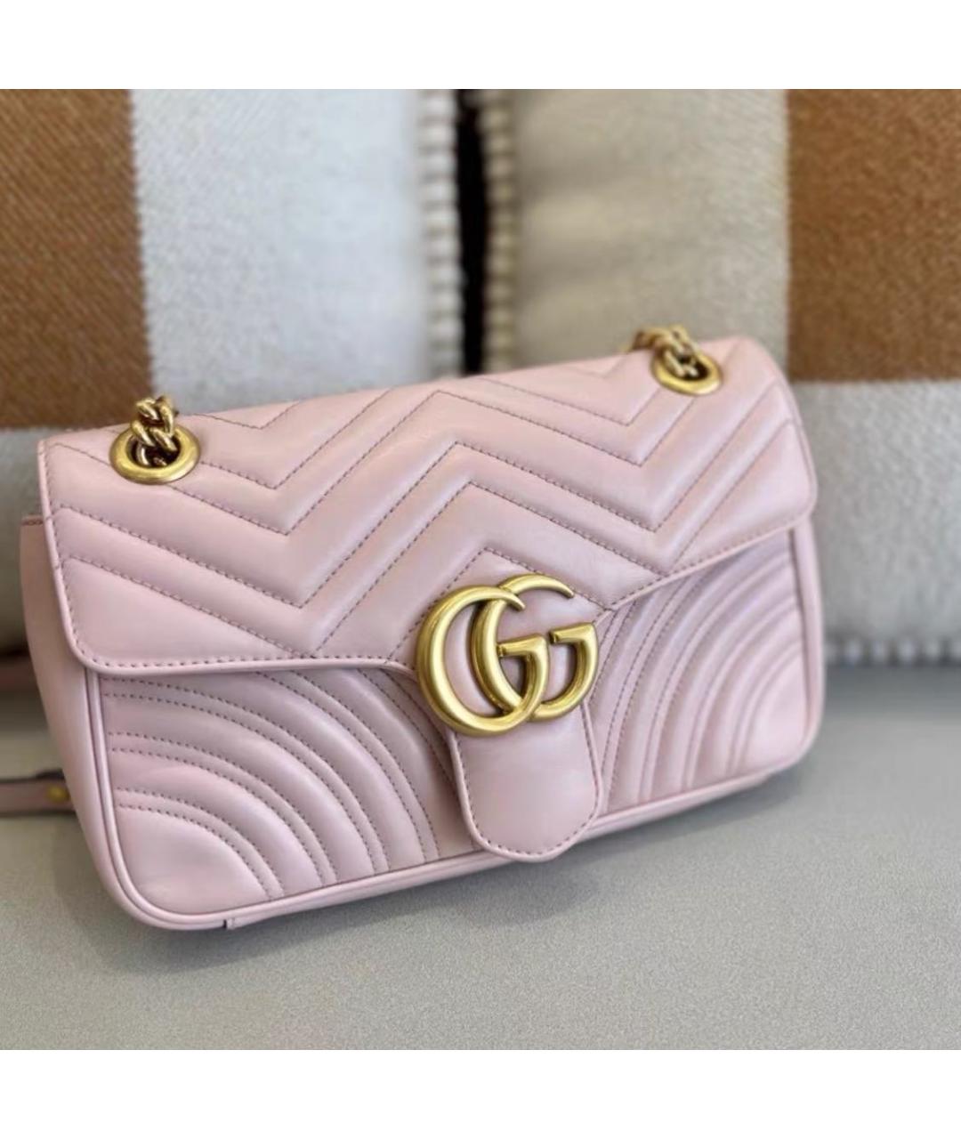 GUCCI Розовая кожаная сумка через плечо, фото 4