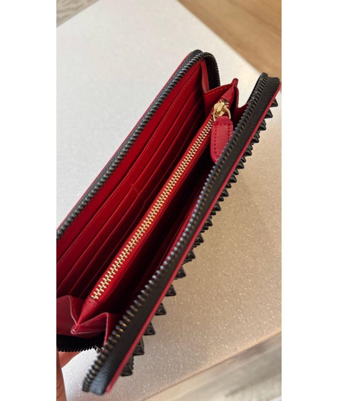 CHRISTIAN LOUBOUTIN Черный кожаный кошелек, фото 4