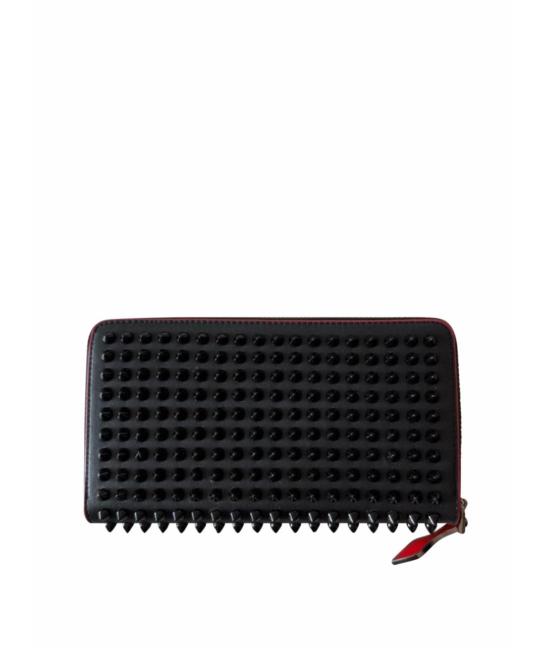 CHRISTIAN LOUBOUTIN Черный кожаный кошелек, фото 1