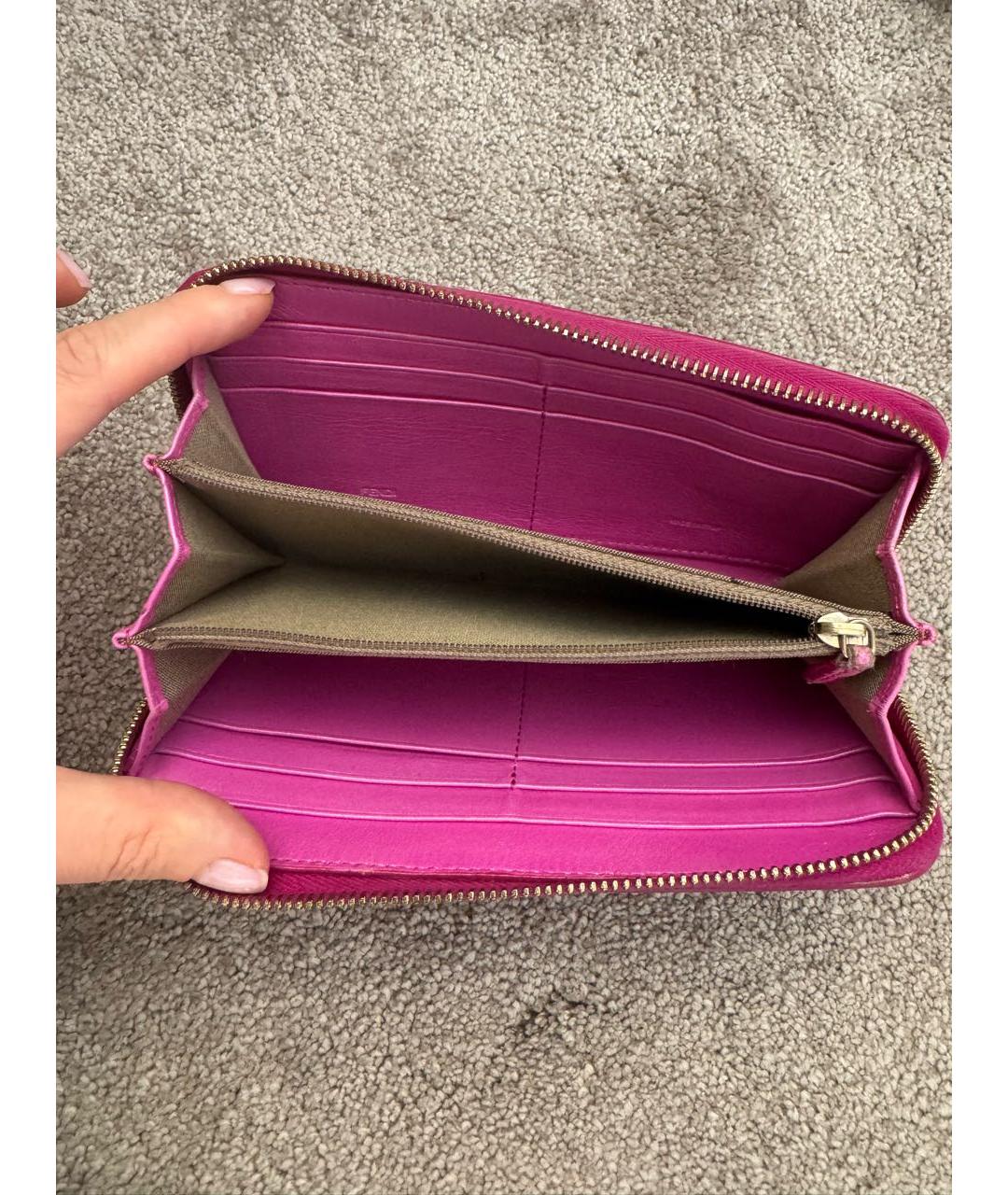 FENDI Фуксия кожаный кошелек, фото 4
