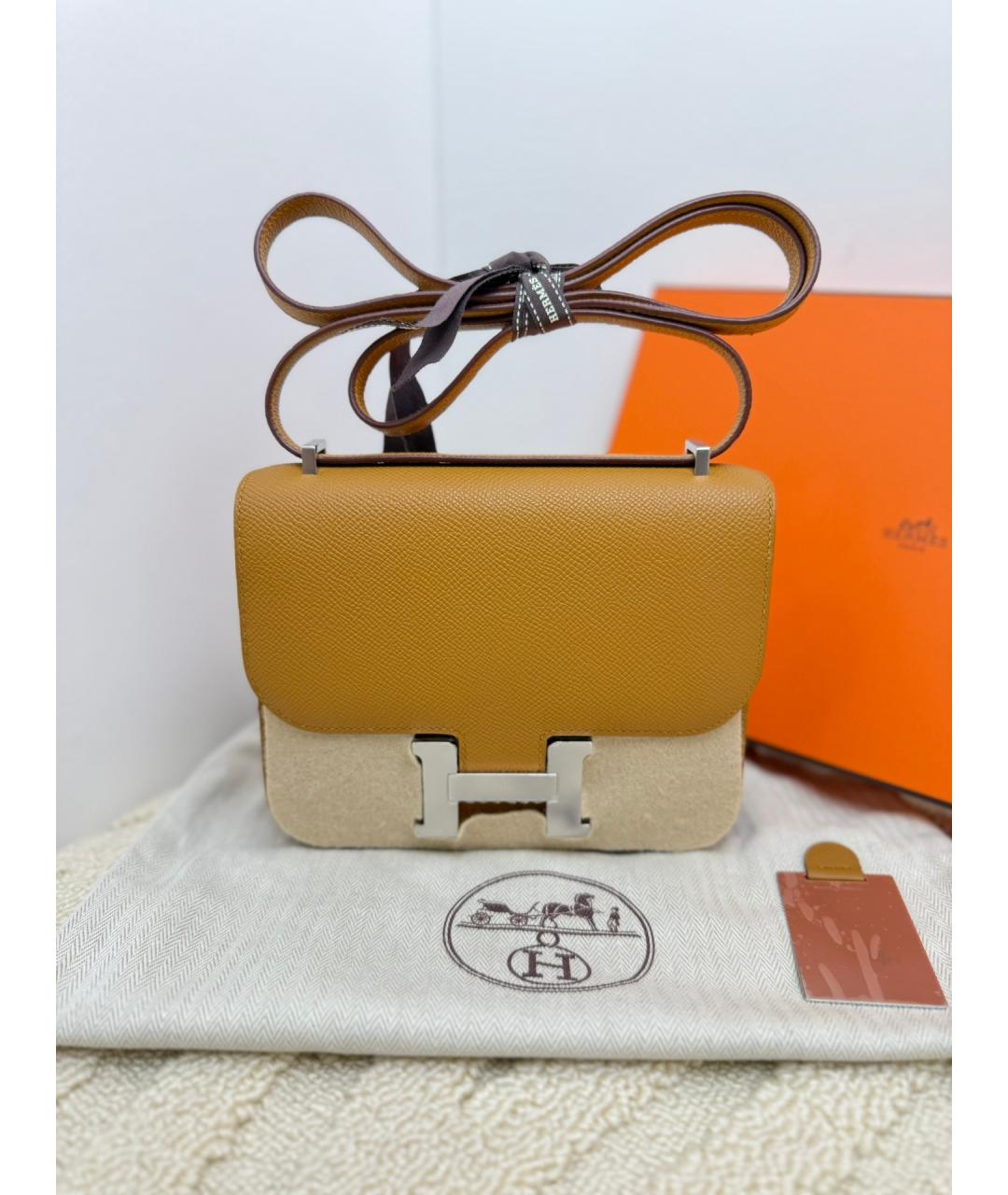 HERMES Коричневая кожаная сумка через плечо, фото 2