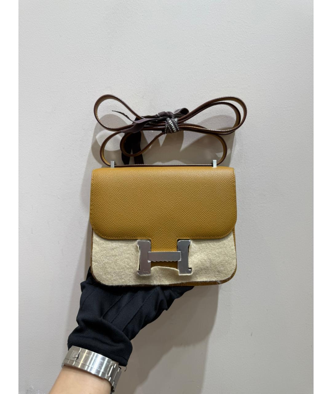 HERMES Коричневая кожаная сумка через плечо, фото 3