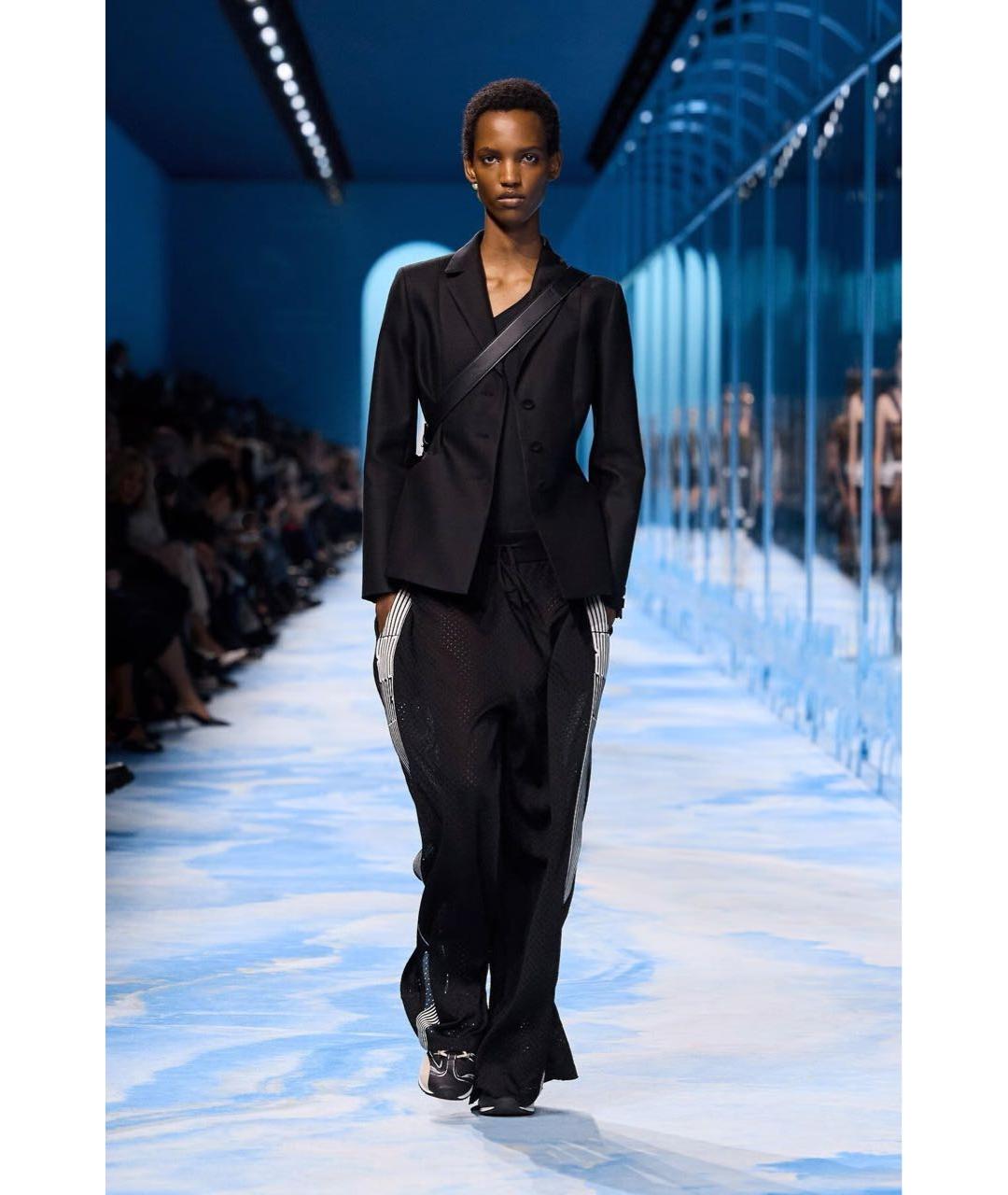 CHRISTIAN DIOR Черные вискозные брюки широкие, фото 3