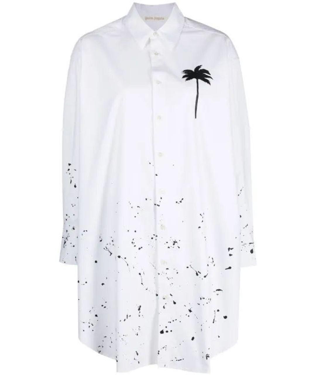PALM ANGELS Белое хлопковое повседневное платье, фото 1