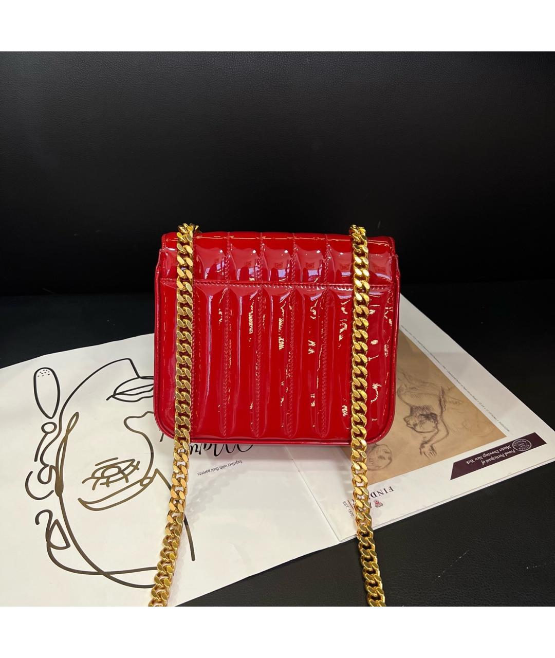 SAINT LAURENT Красная сумка через плечо из лакированной кожи, фото 2